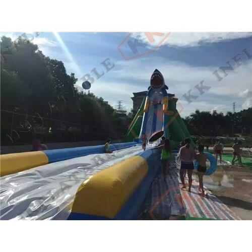 Inflatable wild rapid slip and slide inflatable long beach rental water slide