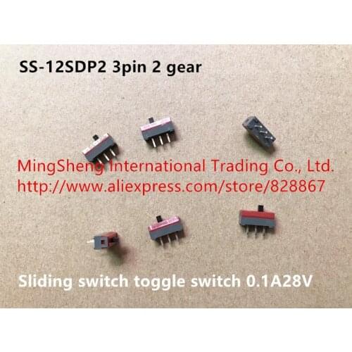 Original new 100% SS-12SDP2 3pin 2 gear sliding switch toggle switch 0.1A28V