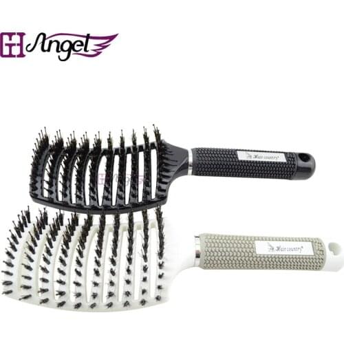 Angels Wholesale 6pcs Nylon & Boar Bristle Scalp Massage Hair Brush Anti-static Hairdressing Styling Hair Extensions Brush Comb