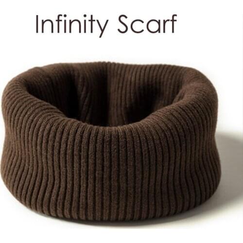 Woolen knit neck scarf collar women men infinity thick warm Autumn winter cashmere neck sleeves couples outdoor