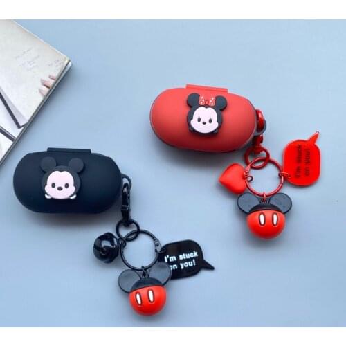 Cute Minnie Mickey Silicone Case for Samsung Galaxy Buds+ Plus Earphone Headset Protective Cover for Galaxy Buds Case