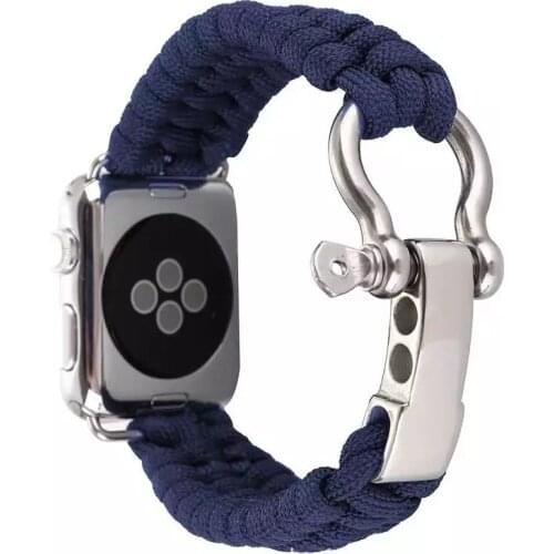 Outdoor Sport Nylon Strap Umbrella rope woven bracelet watchband for apple watch 42mm / 38mm Series 1/2 Series 3