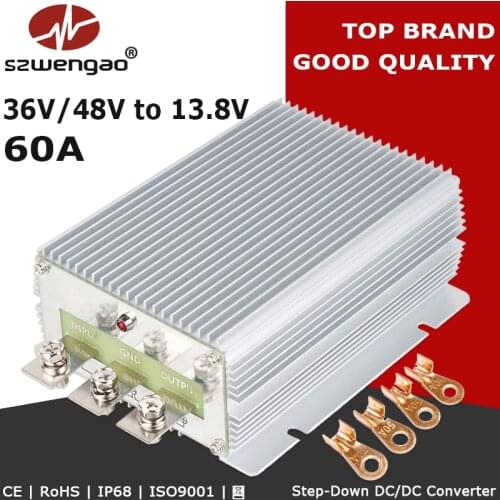 Szwengao 36V 48V to 13.8V DC Converters Step Down 50A 60A High Power Converter Buck 13.8 Volt DC Voltage Reducer Regulator CE
