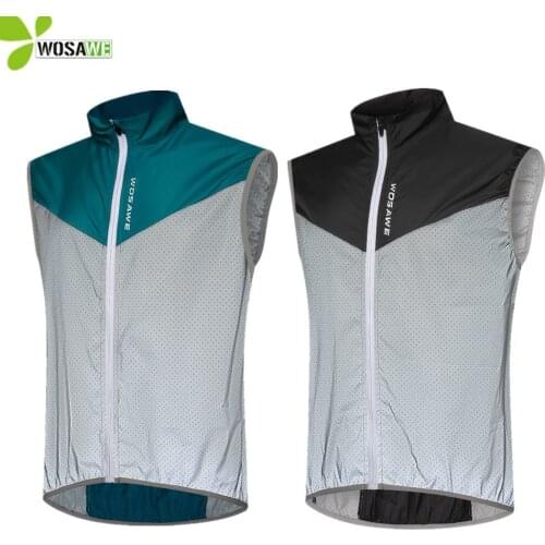 WOSAWE Windproof Reflective Cycling Vest Sleeveless Sports Ciclismo Jerseys MTB Bike Wind Coat Waterproof Bicycle Outer Gilet