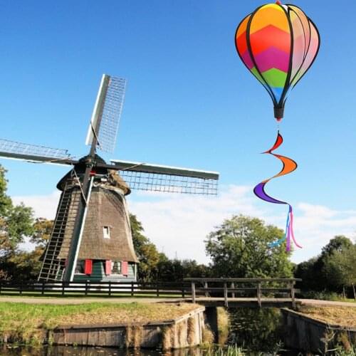 Hot Air Balloon Colorful Attractive Twist Garden Wind Spinner Garden Decoration Wind Spinner Colibri Jardin