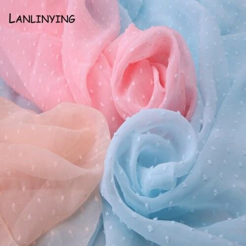 High Quality Fabrics For Wedding Decoration Dot Embroidery Embellished Chiffon Dress Shirt Fabric DIY Garment Accessories D531