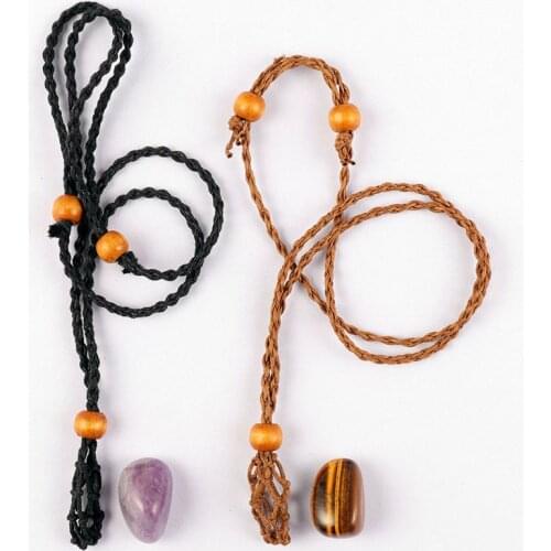 Jewelry DIY Necklace Rope Empty Stone Holder Cord Stone Necklace Crystal