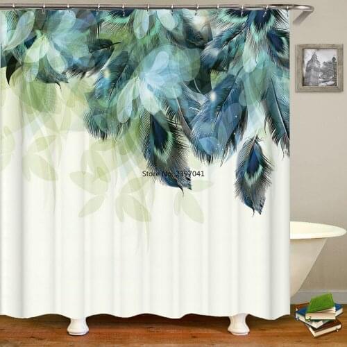 3d Flowers Pattern Shower Curtains Bath Curtain 180*180cm Waterproof Bathroom Decor Washable Fabric Bath Screen With Hooks