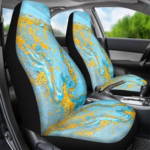 2Pcs 3D Custom Print Color Car Seat Cover Universal Auto Seats Protector Sheet SUV Interior Place Decor Cover