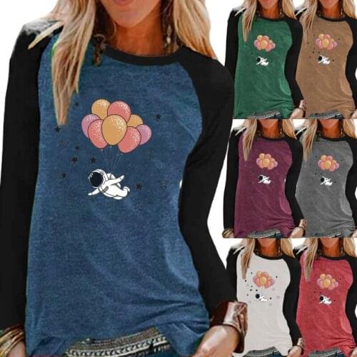 Autumn and Winter New Women Clothing Loose Casual Shirt Plus Size Round Neck Pullover Long Sleeve Fashion Printing Graphic Tops
