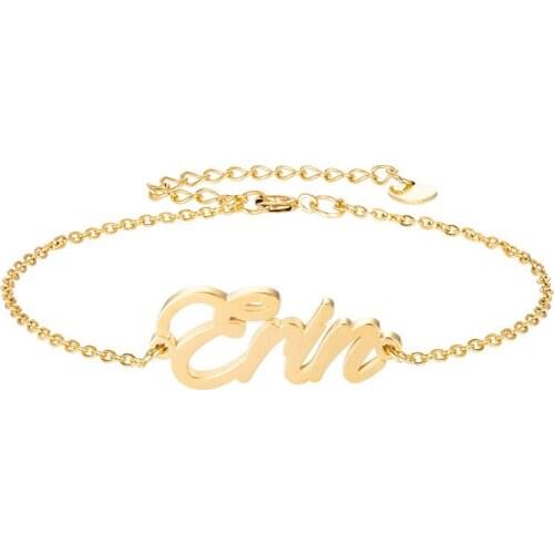 Name Bracelet Charm Erin for Women Stainless Steel Jewelry Anklet Handwriting Words Pulseira Feminina Christmas Gift