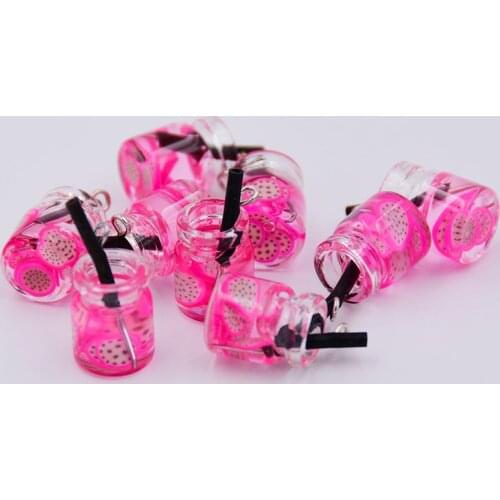 10pcs Charms Fruit Orange Apple Strawberry Lemon Juice Pendant Crafts Making Findings Handmade Jewelry DIY for Earrings Necklace