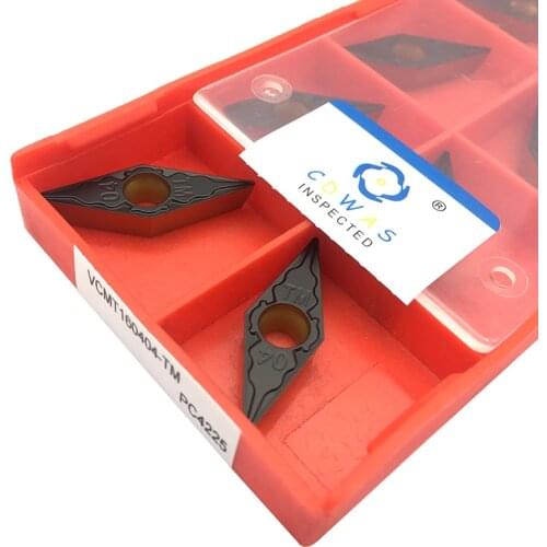 10PCS VCMT160404 TM PC4225 Carbide Insert High Quality CNC Lathe Tools Turning Tool VCMT 160404 Blade CNC Cutting Tool For Steel