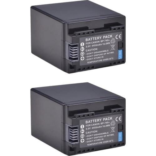 2Pc 4450mAh BP-745 BP-727 BP-718 BP745 BP727 Battery Akku for Canon BP-709 BP-718 BP-727 BP727 BP-745 BP745 BP709 BP718 HF406 R3