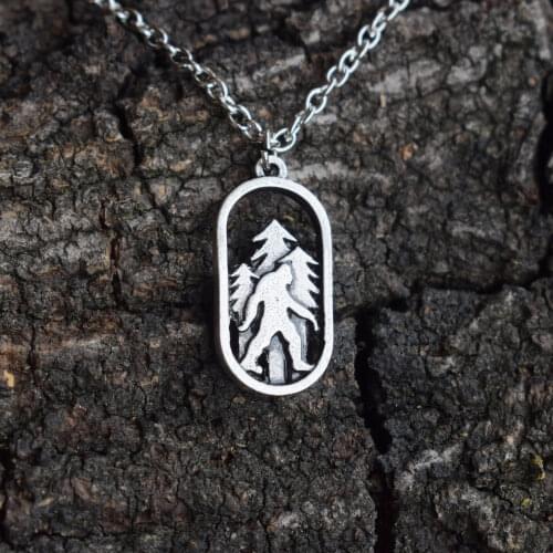 20pcs Sasquatch Bigfoot Necklace in the mountain
