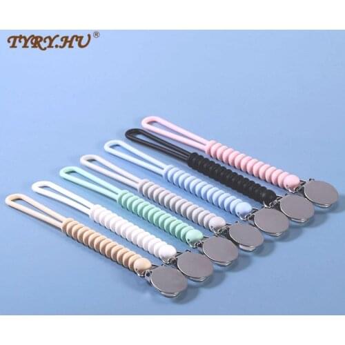 5Pcs Silicone Pacifier Chain With Weaving Pacifier Clip Food Grade Accessories Toys For Baby Gift BPA Free TYRY.HU