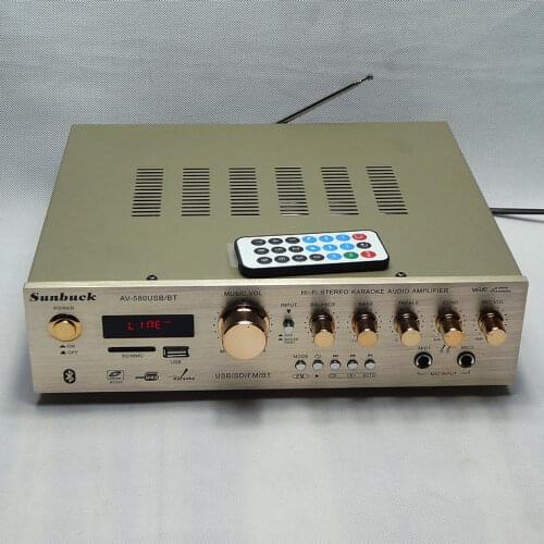 5channel400W HIFI HOME AMP AV-580USB/BT C5198 stereo KARAOKE audio Bluetooth amplifier with FM radio and remote Digital display