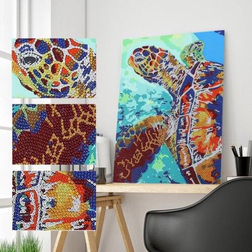 5D Special-shaped Diamond Painting DIY Part Drill Color Tortoise Arts Embroidery Kits Mosaic Resin Craft Wall Home Decoration