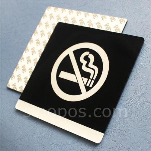 Acrylic No Smoking Sign Adhesive, door signage wall window non-smoking panel smoke pet photo free prohibited sticker poster show