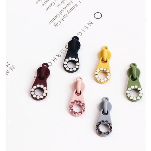 DIY handmade jewelry accessories Korea diamond earrings earrings zip alloy material bracelet pendant Pendant