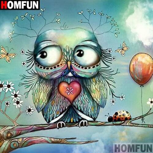 HOMFUN Full Square/Round Drill 5D DIY Diamond Painting "Cartoon owl" 3D Embroidery Cross Stitch 5D Decor Gift A13017