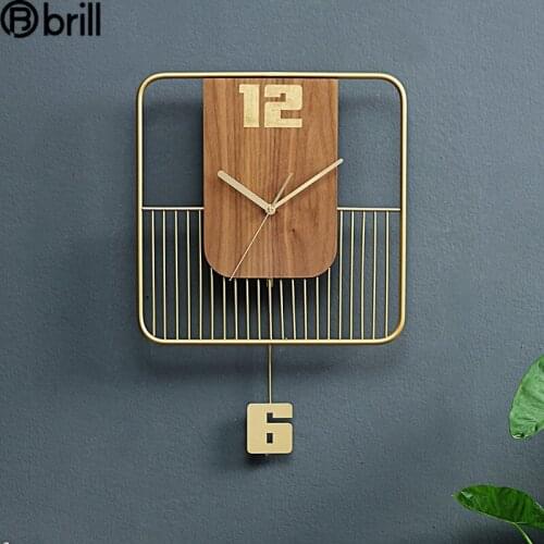 Large Luxury Wall Clock 3d Modern Design Metal Wood Clocks Mechanism Living Room Silent Wall Watches Home Decor Pendule Murale