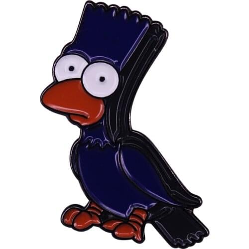 Bart Raven Enamel Pin Once upon a midnight dreary, while I pondered, weak and weary, Over many a quaint