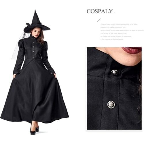 Black Wizard of Oz Witches Mother and Child Dress Costumes Cosplay For Girls and Woman Halloween Party Dress Costume