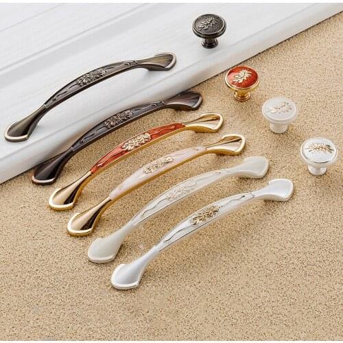 JD European Ivory White Handle Modern Minimalist Cabinet Drawer Amber Handle Antique Garden Cabinet Door Handle Knob