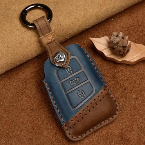 New Leather Key Cover Remote Case Shell for VW PASSAT 2015 - 2020 B8 Skoda Kodiaq Superb A7 Car Key Case Protector Key Holder