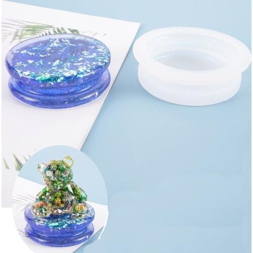 Round Pedestal doll decoration pendulum display stand Silicone Mold UV epoxy Resin Mold Craft Jewelry Making Accessory