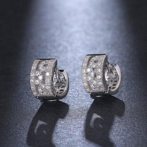 KSRA Trendy Luxury Brass Zircon Earrings For Women Minimalist Rose Gold Wedding Bridal Jewelry Earrings Prom Accessories Gift