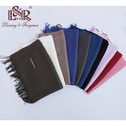 Fashion 2021 New Solid Winter Scarves For Women Shawls And Wraps Lady Pashmina Pure Long Cashmere Head Scarf Men Hijabs Stoles