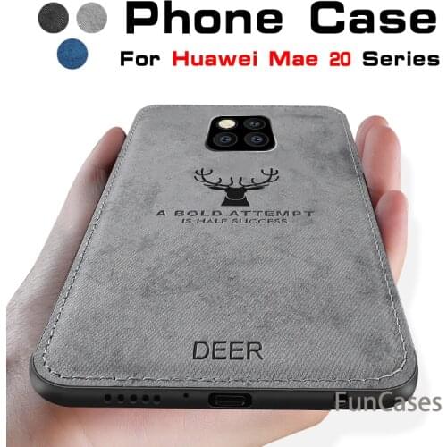 Soft TPU edge Canvas Embossed Deer Phone Case For Huawei Mate 20 Mate20 X Lite Pro 20Pro 20X 20lite Case Soft Cloth Cover Shell