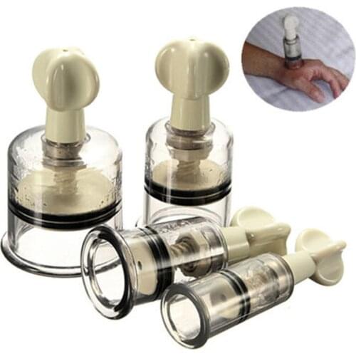 4 Pieces Twist Rotary Cupping Set Nipple Enlargement NO-Pump Suction Enlarger Body Massage Cups Vacuum Kits Size S/M/L/XL