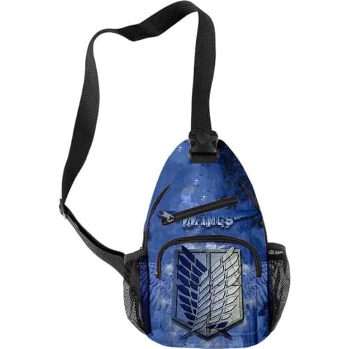 Unisex Japan Anime Attack on Titan Crossbody Chest Bag Teenager Boys Girls Waterproof Oxford Messenger Sports Bag