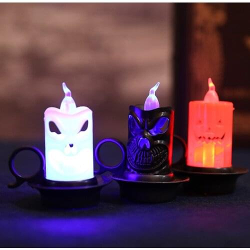 Desktop ornaments skull pumpkin pony lamp Halloween decoration candle cup LED electronic tea light creative candle night light
