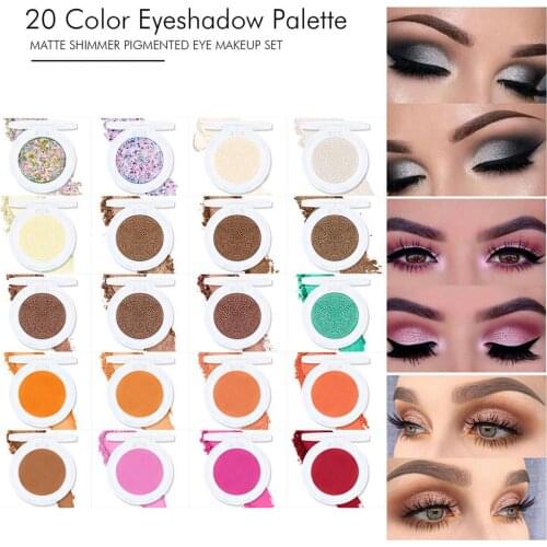 20 Colors Mix/set Neon Loose Powder Eyeshadow Pigment Matte Mineral Sequins Nail Powder Make Up Shimmer Shining Eye Shadow