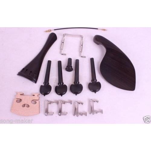 New 1set violin ebony parts,tailpiece tuner peg chinrest endpin bridge
