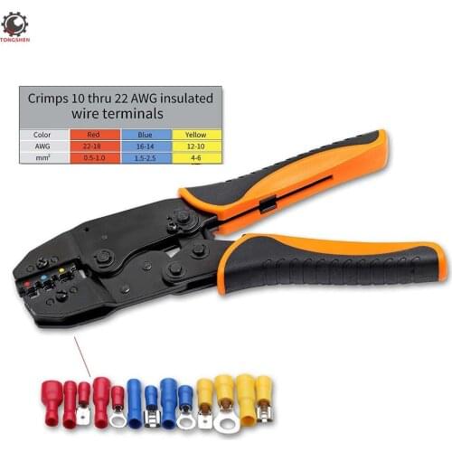 Crimping Tool For Insulated Electrical Connectors Ratcheting Wire Crimper Crimping Pliers Ratchet Terminal Crimper Wire Crimp