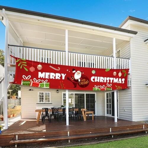 Merry Christmas Banner Red Large Xmas Sign Huge Ornaments Home Decor Outdoor Party New Year Christmas Decoration Festive Banner