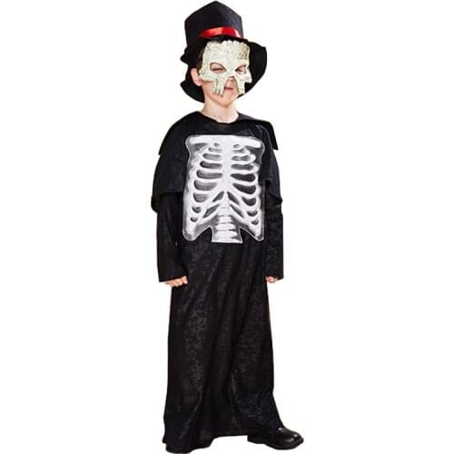 SATCOPY Carnival Halloween cosplay stage clothing for Boy Mr.Grim Costume Cosplay Kid Child Horror Death Vampire