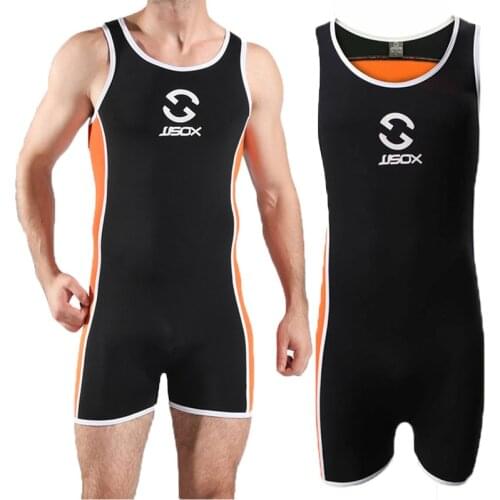 Sexy Men Undershirts Shorts Sports Fitness Quick Dry Swinwear Bodysuits Wrestling Singlet Jumpsuits Elastic One-Piece Sleepwear