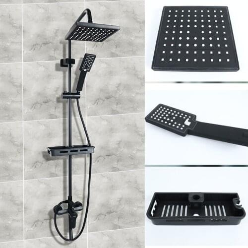 Bathroom Faucet Black Wall Mounted Shower Rain Bathtub Faucet Set Bathroom Hot And Cold Shower System Mixer Tap Shower Mixer Tap