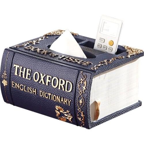 Vintage Multifunction Tissue Box Creative Retro Style Book Shape Tissue Box Desk Organizer Serviette De Noel Storage Case 60TB