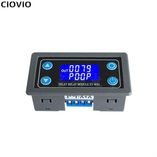 WJ01 DC12V LED Digital Time Delay Relay Module Programmable Timer Relay Control Switch Timing Trigger Cycle with Case for Indoor