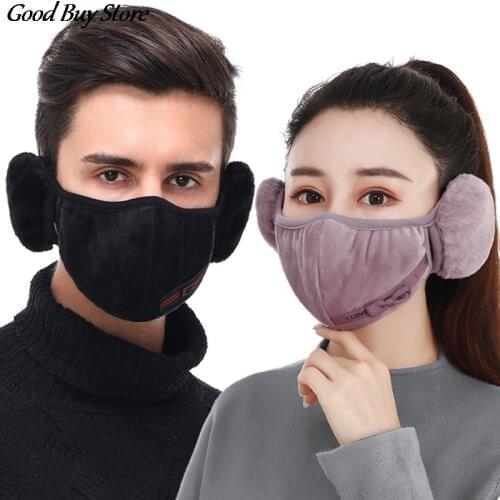 Women Men Winter Earmuff Mouth Cover Velvet Warm Masks Female Riding Ear Warmer Earlap Mascarillas Outdoor Muffler Earmuffs