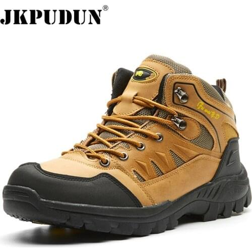 Winter Men Boots High Quality Leather Men Ankle Boots Comfy Men Casual Shoes Lace Up Men Hiking Shoes Comfortable Mans Footwear