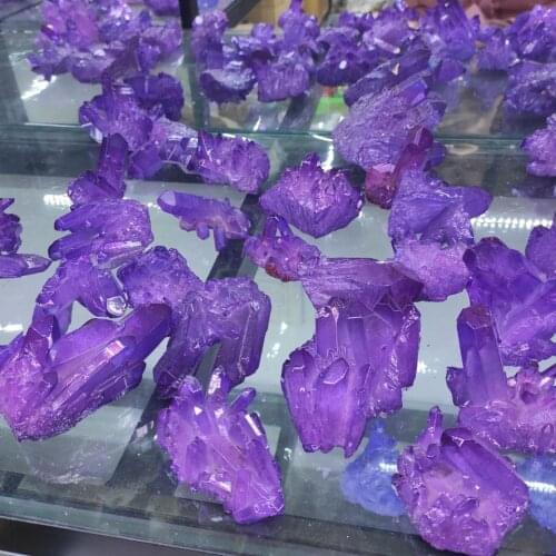 1pcs New Purple Electroplated Vug Crystal Quartz Specimen Electroplating Crystal Clusters Decoration Gift Healing