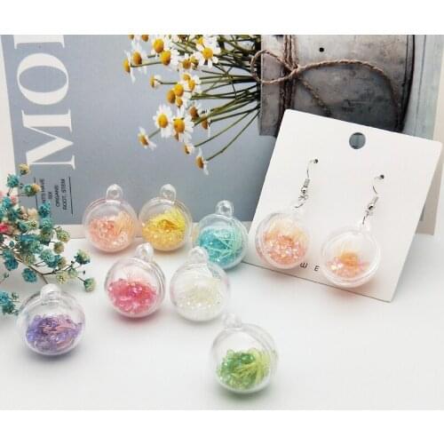 10pcs Crystal Rhinestone Flower Acrylic Ball Charms Pendants Fit DIY Hair Earrings Jewelry Accessories Handmade 25*32mm YZ624